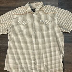 Howler Brothers western shirt pearl snaps orange large